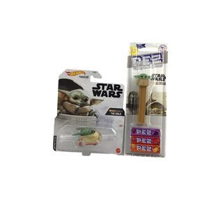 The Child Mandalorian Baby Yoda Hot Wheels Character Cars Pez Dispenser Lot of 2
